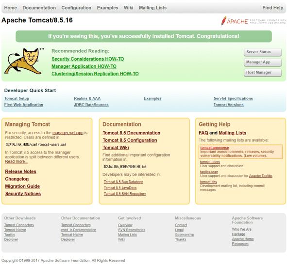 tomcat runing